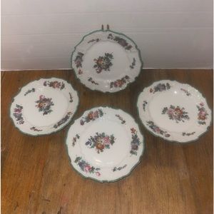 Antique Wallendorf Bread Plates Imported From Schmidt & Sons 1900s Set of 4
